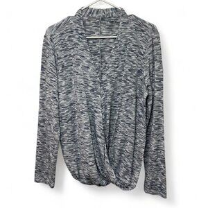 Loft Womens Draped Long Sleeve Top Size L Polyester Rayon Spandex Blend